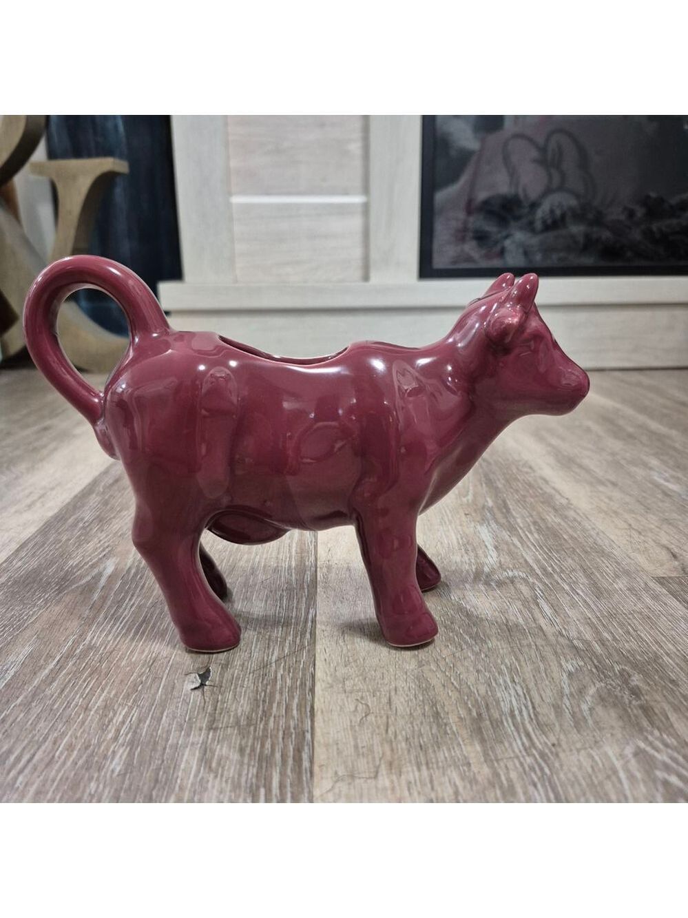 Food Network Purple Cow Creamer Pitcher Coffee Gravy Syrup Tail Handle